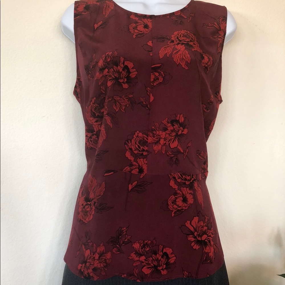 Emerson Rose Silk Blouse with Peplum NWOT